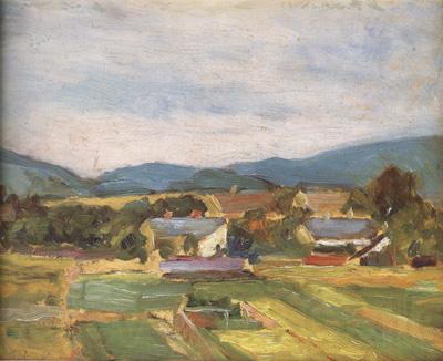 Egon Schiele Landscape in Lower Austria (mk12) Norge oil painting art